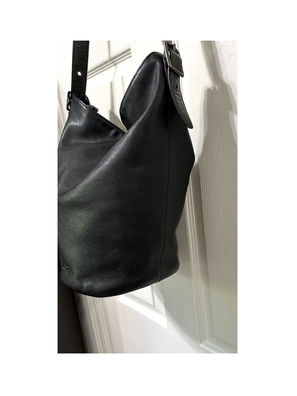 Coach Bleeker Duffle Bucket Bag Black Leather Crossbody Bag Handbag 32282 - Picture 5 of 8